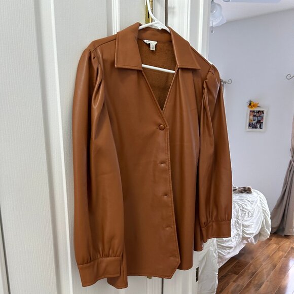 Cato Faux Leather Style Jacket Carmel Size Large - Picture 1 of 2